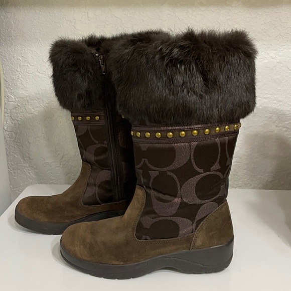 Coach Lesly Faux Fur Winter Signature Boot